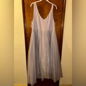 Light purple dress from Torrid. Stretchy top and bottom is sparkly layered tulle